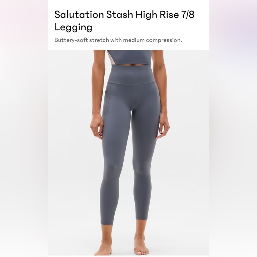 Athleta Salutation Stash High Rise 7/8 Legging in Slate